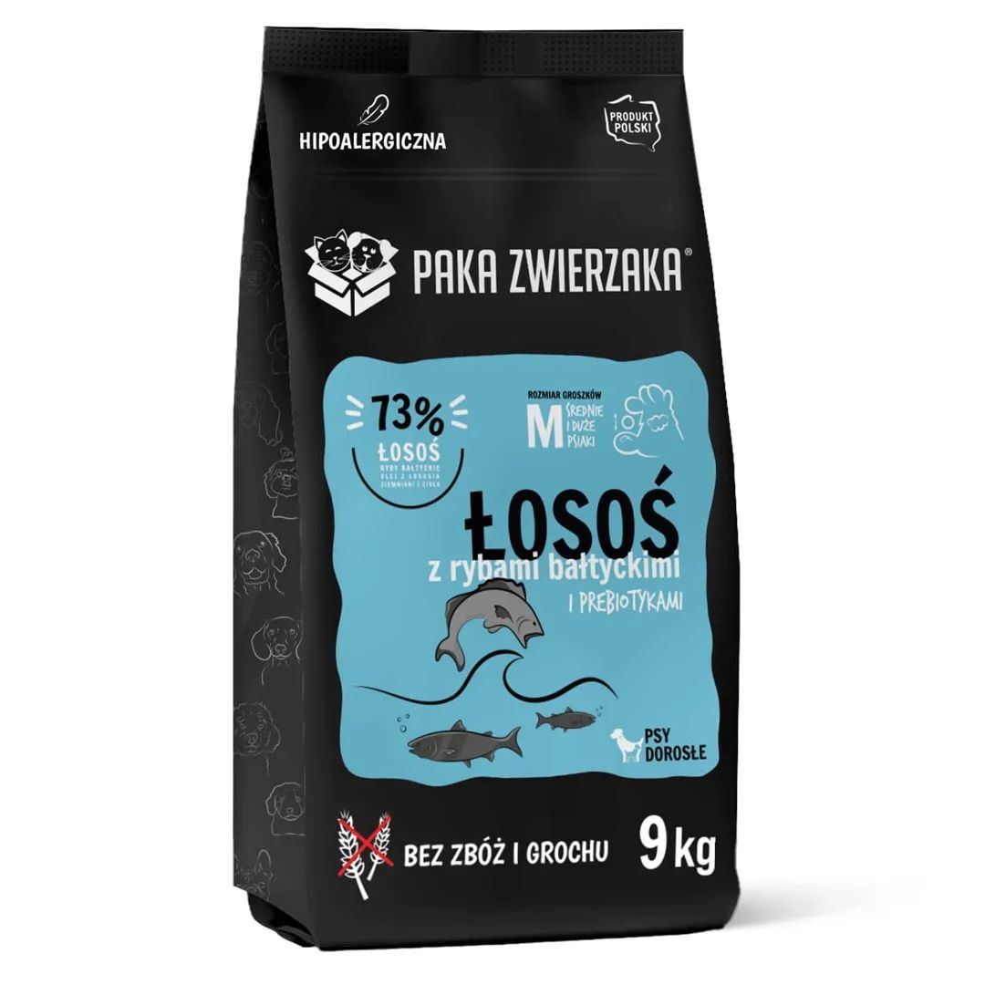 PAKA ZWIERZAKA Salmon with Baltic fish M - dry dog food - 9kg