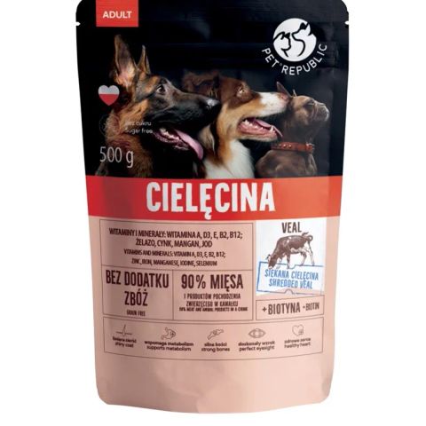 PET REPUBLIC Adult Veal - wet dog food - 500g
