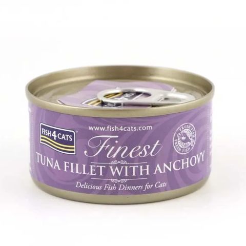 FISH4CATS Tuna fillet with anchovy - wet cat food - 70g