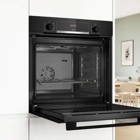 BOSCH HBA514BB3 oven + BOSCH HEZ538000 single-level telescopic runners