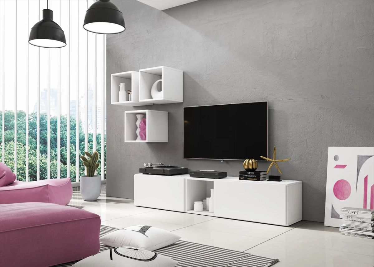 Cama living room furniture set ROCO 8 (2xRO3 + 4xRO6) white/white/white