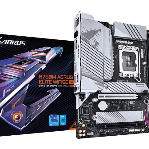 GIGABYTE B760M AORUS ELITE WIFI6E GEN5 Motherboard - Supports 14th Gen. Intel Core CPUs, 12+1+1 phases VRM, up to 5600MHz DDR5, 2xPCIe 4.0 M.2, Wi-Fi 6E, 2.5 GbE LAN, USB 3.2 Gen 2x2