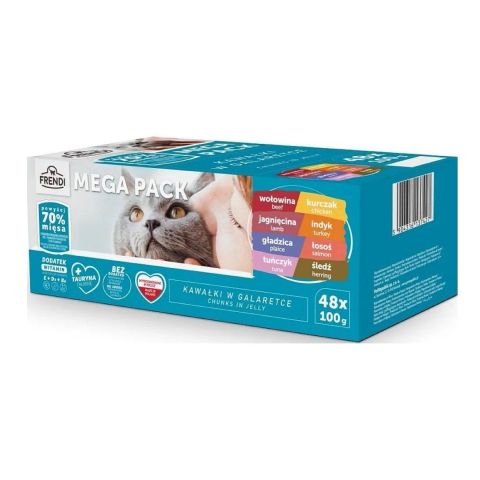 FRENDI Mega Pack Chunks in jelly - wet cat food - 48x100g