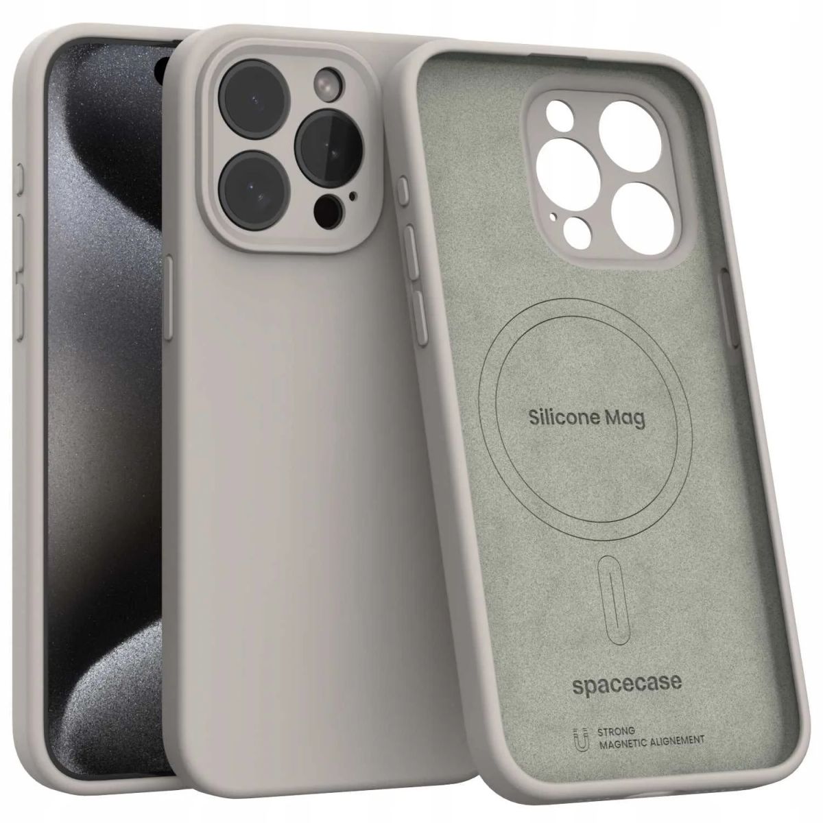 Spacecase Silikoonümbris iPhone 15 Pro Max Stone