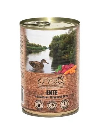 O'CANIS canned dog food- wet food- duck, millet and carrots - 400 g