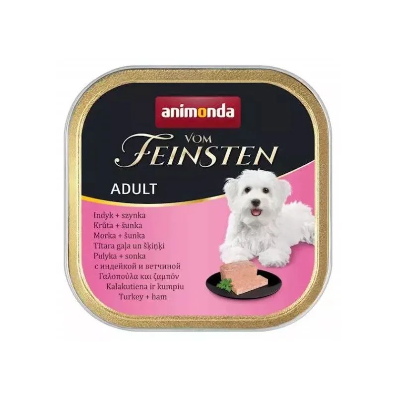 ANIMONDA Vom Feinsten Adult Turkey with ham - wet dog food - 150g