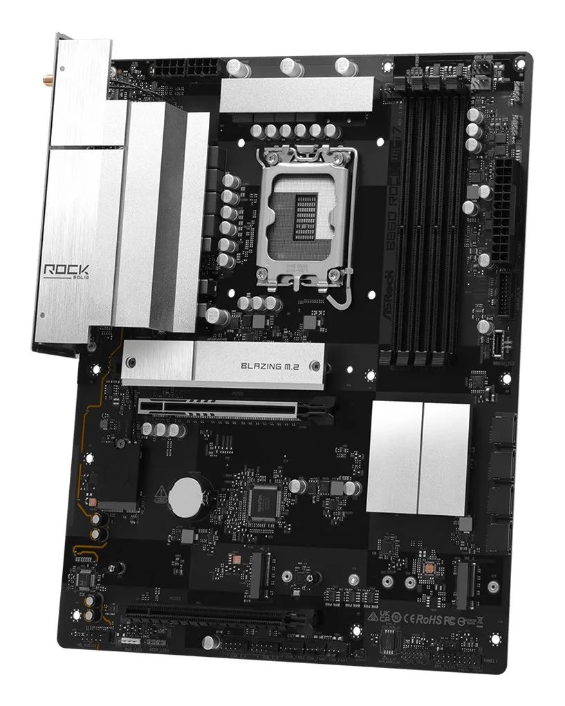Mainboard|ASROCK|B860 Rock WiFi 7|Intel B860|LGA 1851 (Socket V1)|ATX|RAM DDR5-SDRAM|4xSlots|Wi-Fi Yes|Bluetooth Yes|3xNumber of M.2 (M) slots|B860ROCKWIFI7