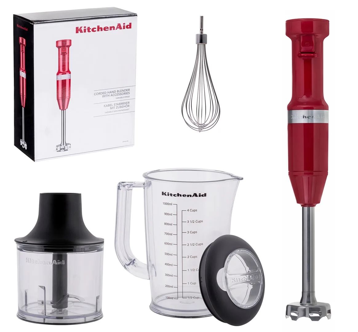 KitchenAid 5KHBV83 1 L Immersion blender 180 W Red