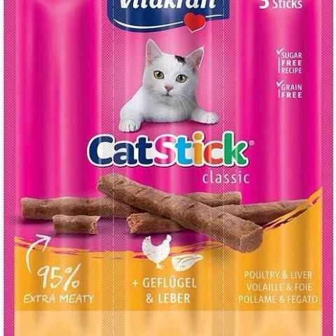 VITAKRAFT CatStick Mini with poultry and liver - cat treats - 3 pcs
