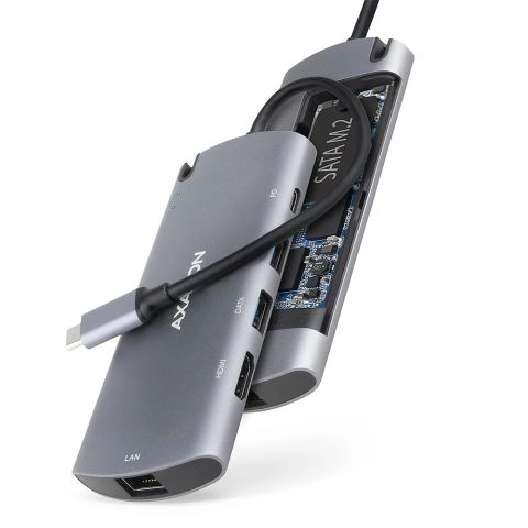 I/O HUB USB-C 6IN1 SATA M.2/0.18M HMC-6M2 AXAGON