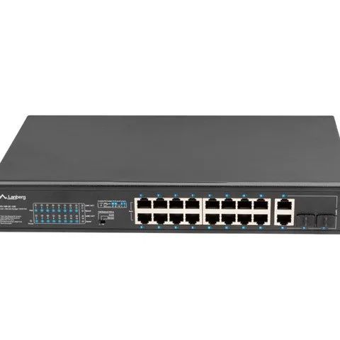Lanberg Switch rack 19" POE+ 16x 100MB /2X COMBO GIGABIT ETHERNET 150W