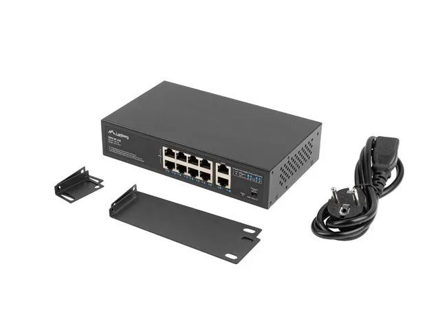 Lanberg Switch PoE+ Rack 10"/19" RSFE-8P-2GE-120