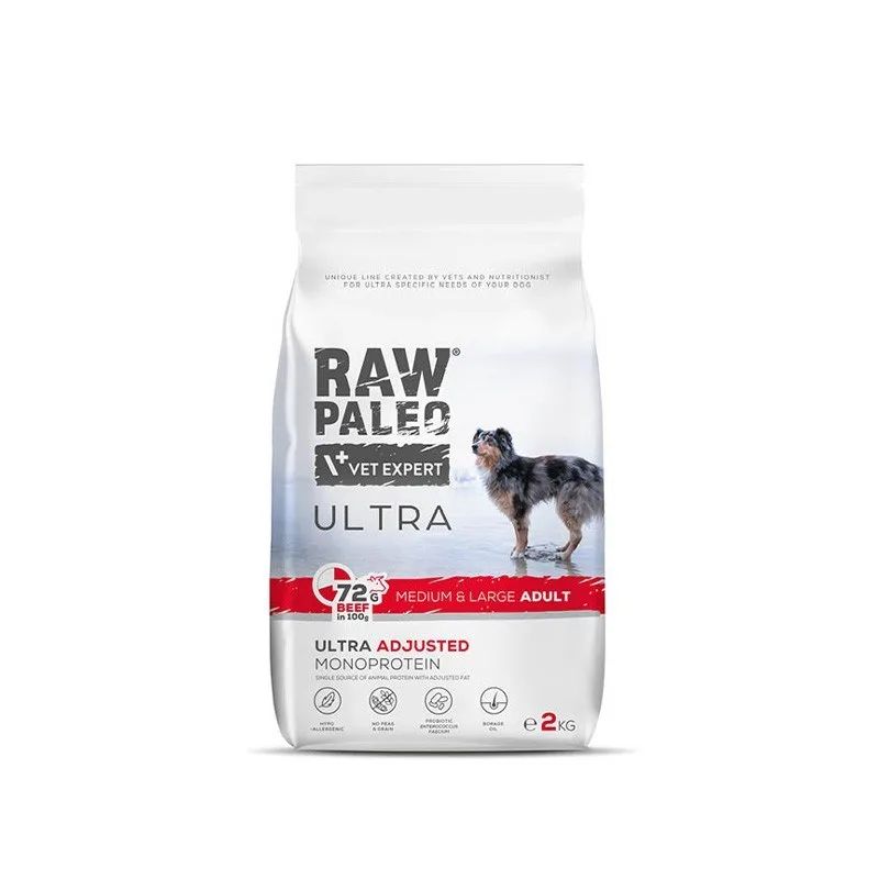 VETEXPERT Raw Paleo Ultra Medium&Large Adult Beef - dry dog ​​food - 10 kg