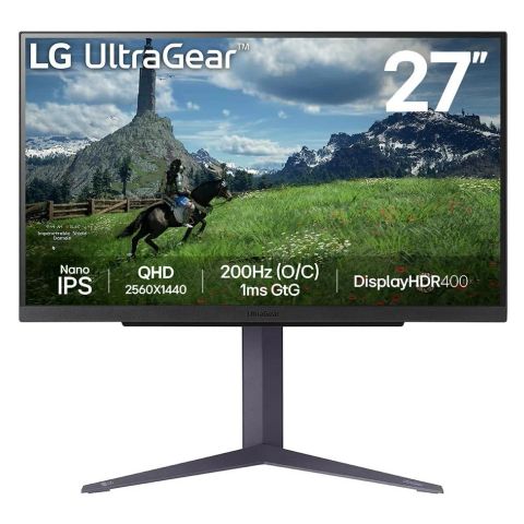 LCD Monitor|LG|27"|Panel IPS|2560x1440|16:9|180Hz|1 ms|Pivot|Height adjustable|Tilt|Colour Black|27GS85Q-B