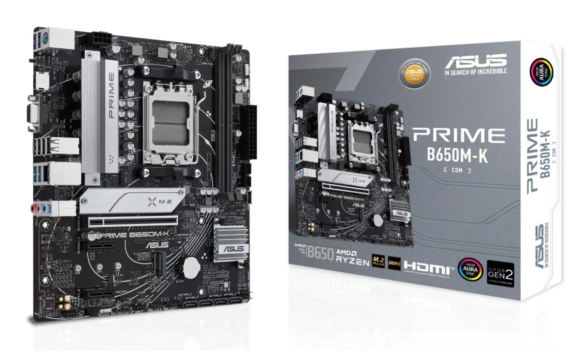 Mainboard|ASUS|AMD B650|SAM5|Micro-ATX|Memory DDR5|Memory slots 2|2xPCI-Express 4.0 1x|1xPCI-Express 4.0 16x|2xM.2|1x15pin D-sub|1xHDMI|4xUSB 2.0|4xUSB 3.2|1xPS/2|1xRJ45|3xAudio port|PRIMEB650M-K
