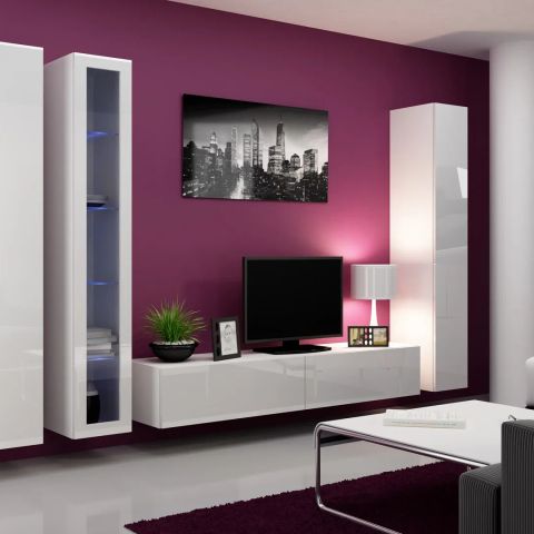 Cama Living room cabinet set VIGO 2 white/white gloss