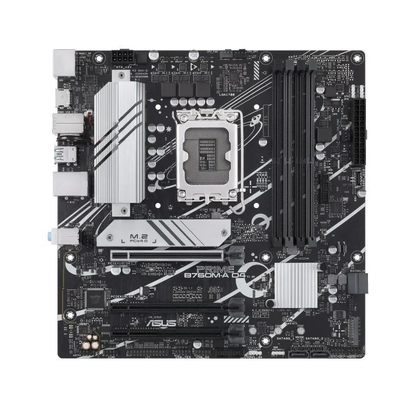 Mainboard|ASUS|Intel B760 Express|LGA1700|Micro-ATX|Memory DDR4|Memory slots 4|1xPCI-Express 4.0 16x|2xM.2|1xHDMI|1xDisplayPort|4xUSB 2.0|2xUSB 3.2|1xPS/2|1xRJ45|3xAudio port|PRIMEB760M-AD4-CSM