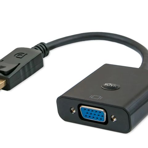 Savio CL-90 video cable adapter 0.2 m DisplayPort VGA (D-Sub) Black
