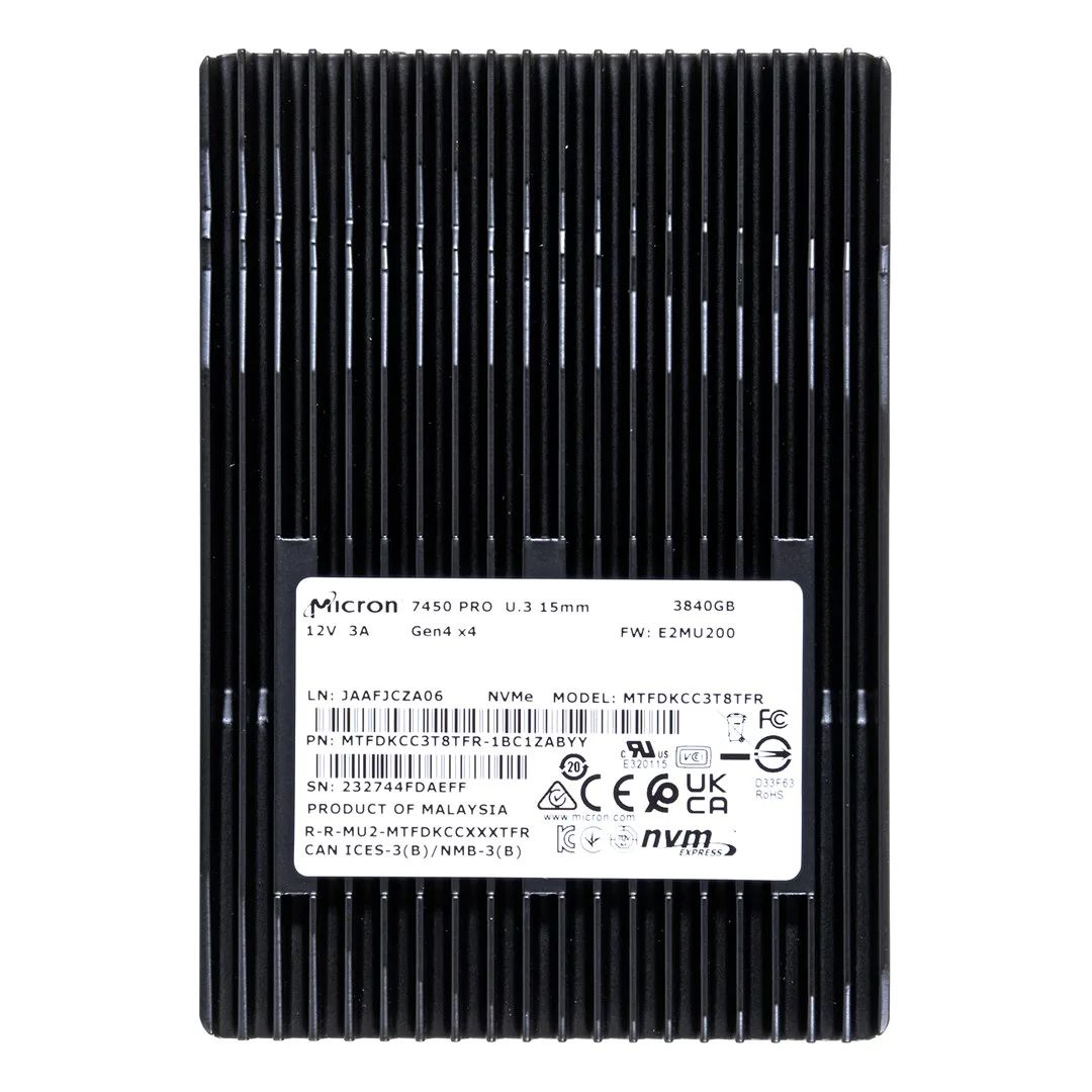 SSD|MICRON|SSD series 7450 PRO|3.84TB|PCIE|NVMe|NAND flash technology TLC|Write speed 5300 MBytes/sec|Read speed 6800 MBytes/sec|Form Factor U.3|TBW 7000 TB|MTFDKCC3T8TFR-1BC1ZABYYR
