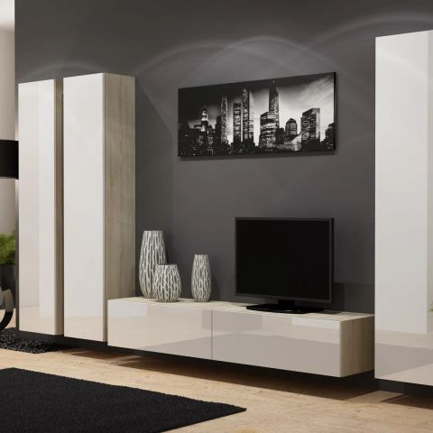 Cama Living room cabinet set VIGO 1 black/sonoma gloss