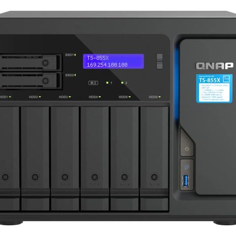 QNAP TS-855X SAN Tower Intel Atom® C5125 8 GB DDR4 0 TB QNAP QTS Black