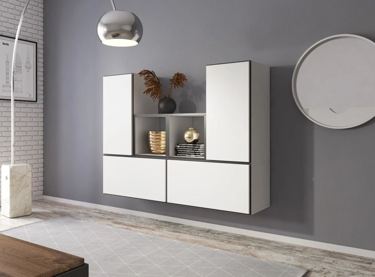 Cama living room furniture set ROCO 18 (4xRO3 + 2xRO6) white/black/white