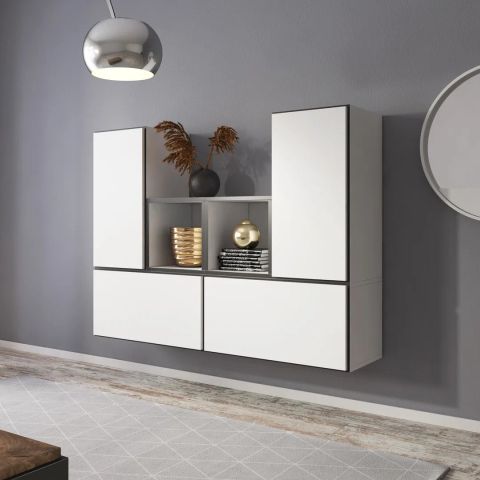 Cama living room furniture set ROCO 18 (4xRO3 + 2xRO6) white/black/white