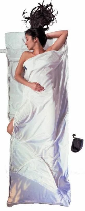 Cocoon TravelSheet Coupler Silk/Cotton Sleeping Bag Liner with Two-Way Zipper, Natural