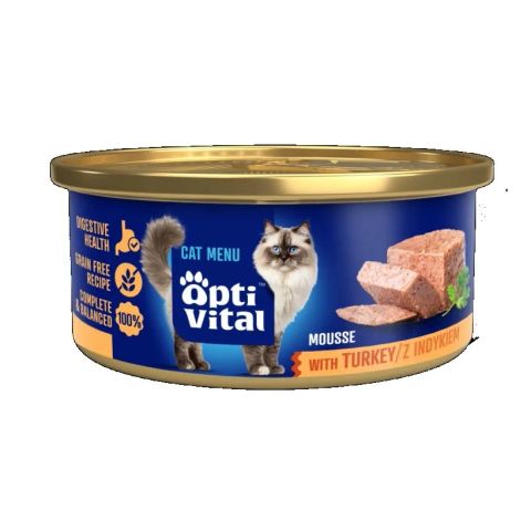 OPTIVITAL Fluffy mousse with turkey - wet cat food - 85g