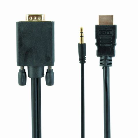 CABLE HDMI TO VGA +3.5MM/1.8M A-HDMI-VGA-03-6 GEMBIRD