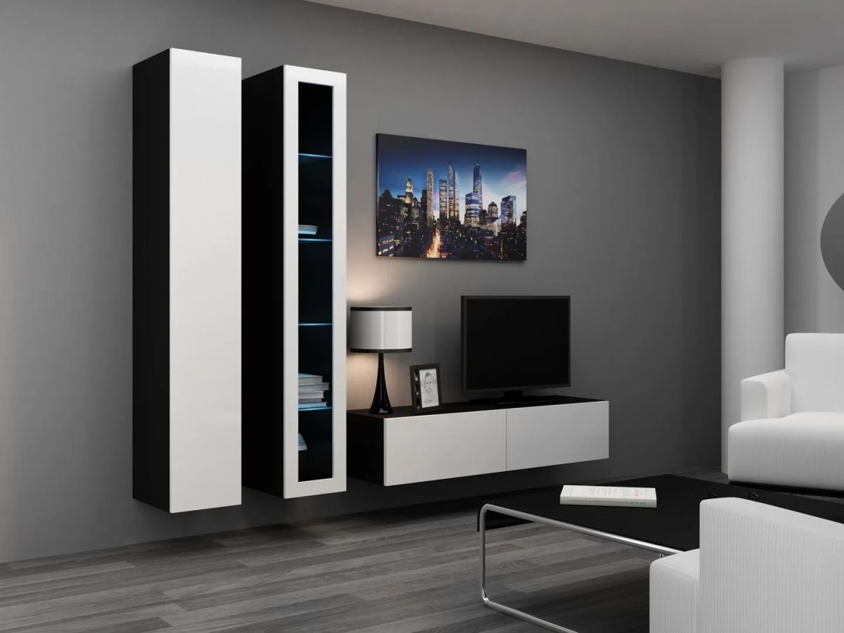 Cama Living room cabinet set VIGO 10 black/white gloss