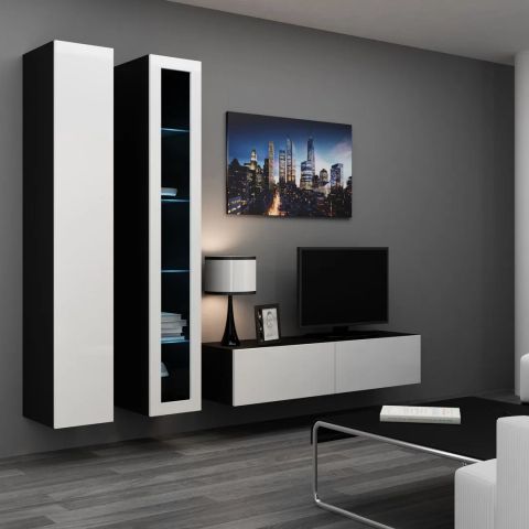 Cama Living room cabinet set VIGO 10 black/white gloss