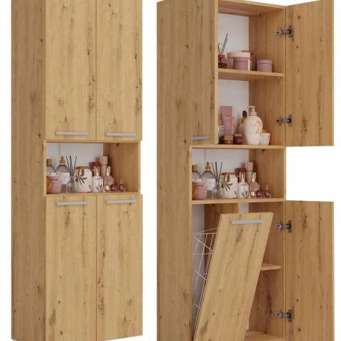 Topeshop NEL 1K DK ART KPL bathroom storage cabinet Oak
