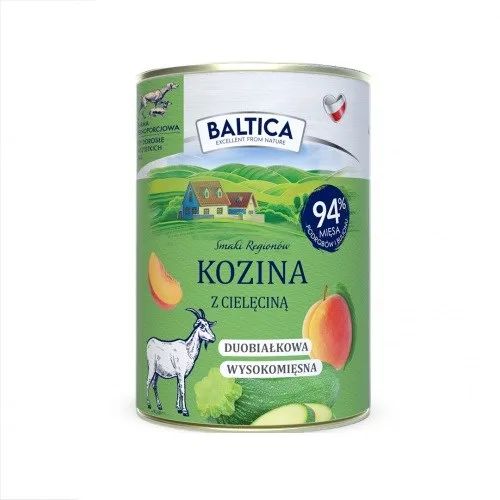 BALTICA Smaki regionów Goat with veal - wet dog food - 400g