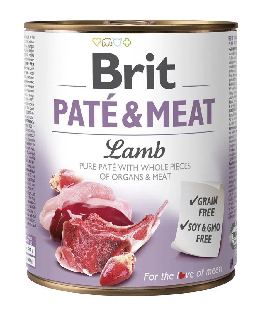 BRIT Paté & Meat with lamb - wet dog food - 800g
