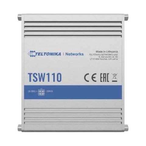 Switch|TELTONIKA|TSW110000000|Switch type Unmanaged|Switch layer L2|5xRJ-45 ports|RJ-45 Ports Type Gigabit Ethernet (10/100/1000)|Power over Ethernet (PoE) Yes|TSW110