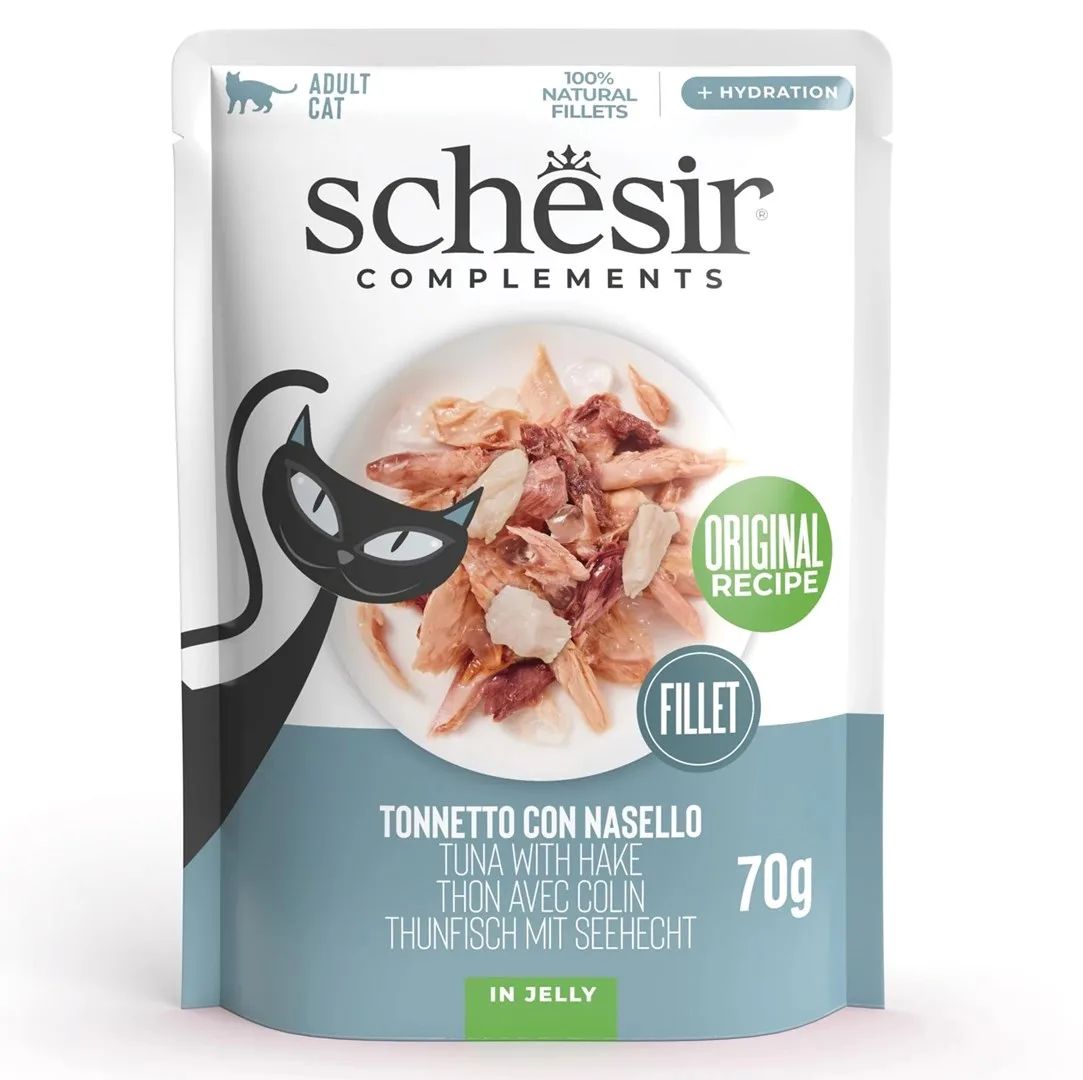 SCHESIR Tuna with hake in jelly - wet cat food - 70g