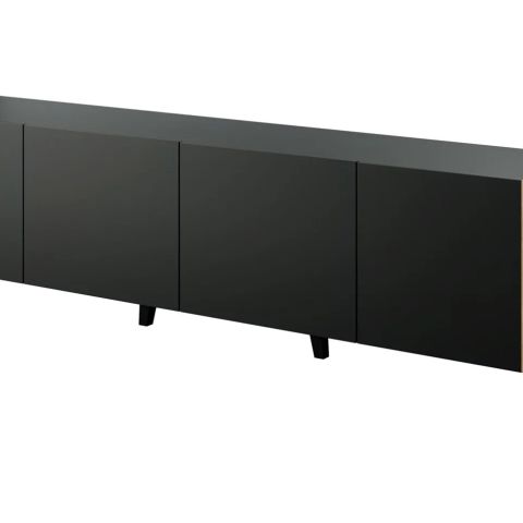 TV cabinet FARO 200x42x52 black matt + oak craft