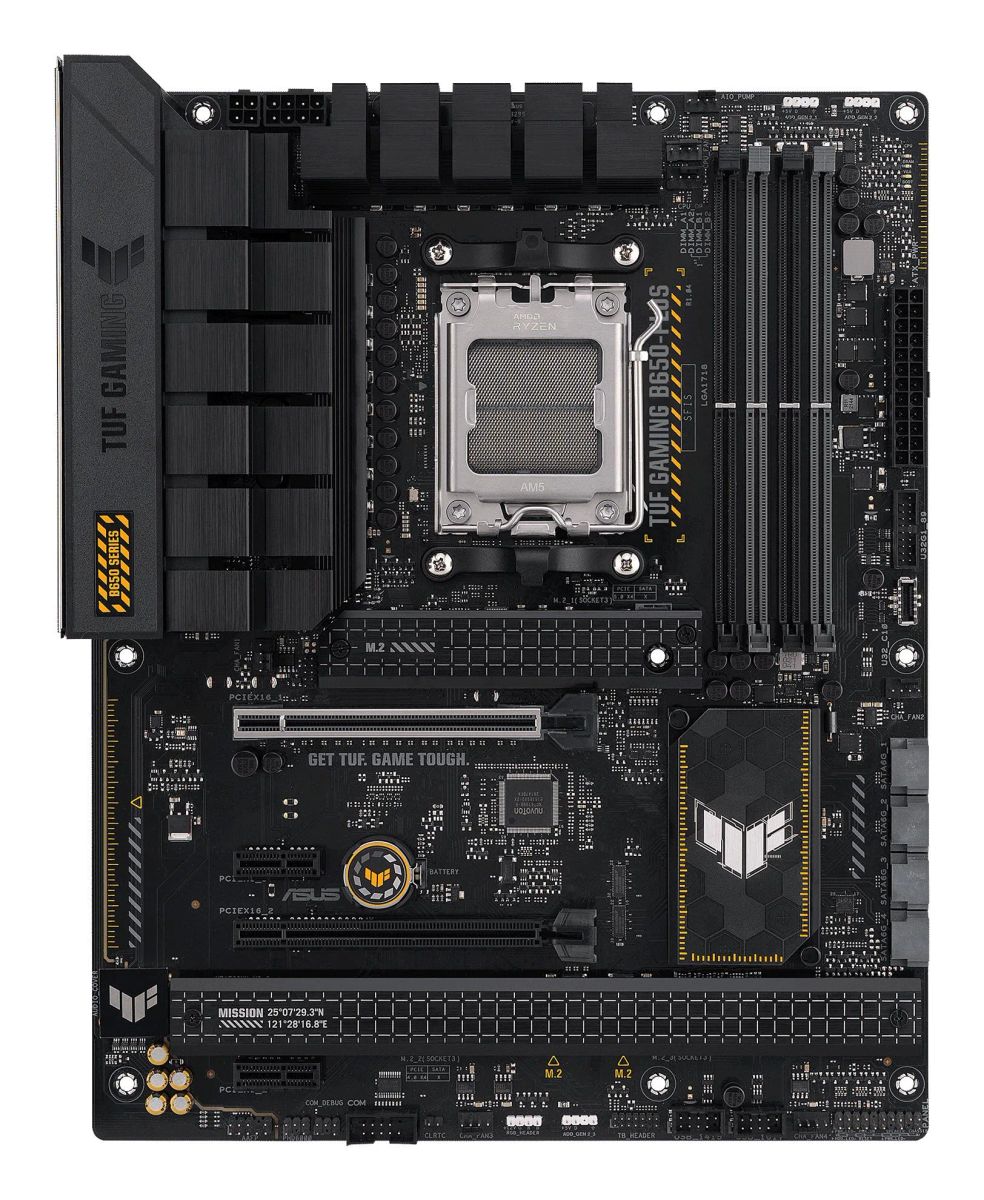 Mainboard|ASUS|AMD B650|SAM5|ATX|Memory DDR5|Memory slots 4|2xPCI-Express 4.0 1x|2xPCI-Express 4.0 16x|3xM.2|1xHDMI|1xDisplayPort|4xUSB 2.0|2xUSB 3.2|2xUSB-C|1xRJ45|5xAudio port|TUFGAMINGB650-PLUS