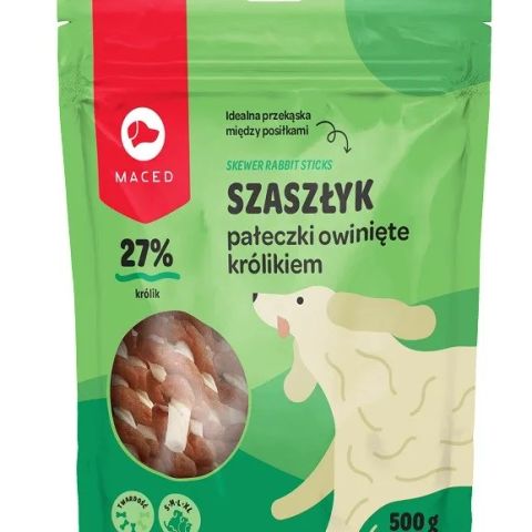 MACED Rabbit wrapped rawhide sticks - dog chew - 500 g