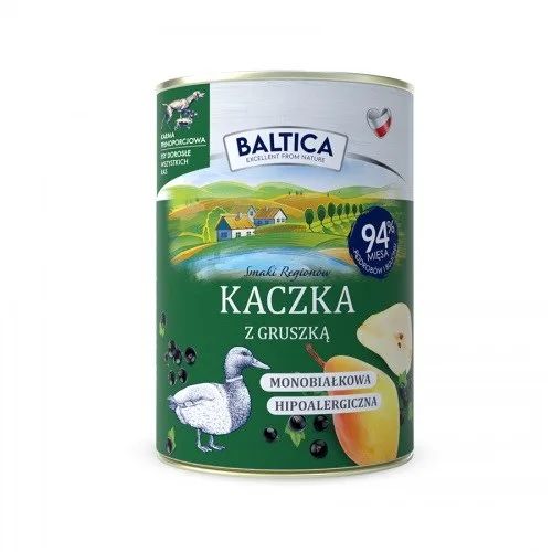 BALTICA Smaki regionów Duck with pear - wet dog food - 400g