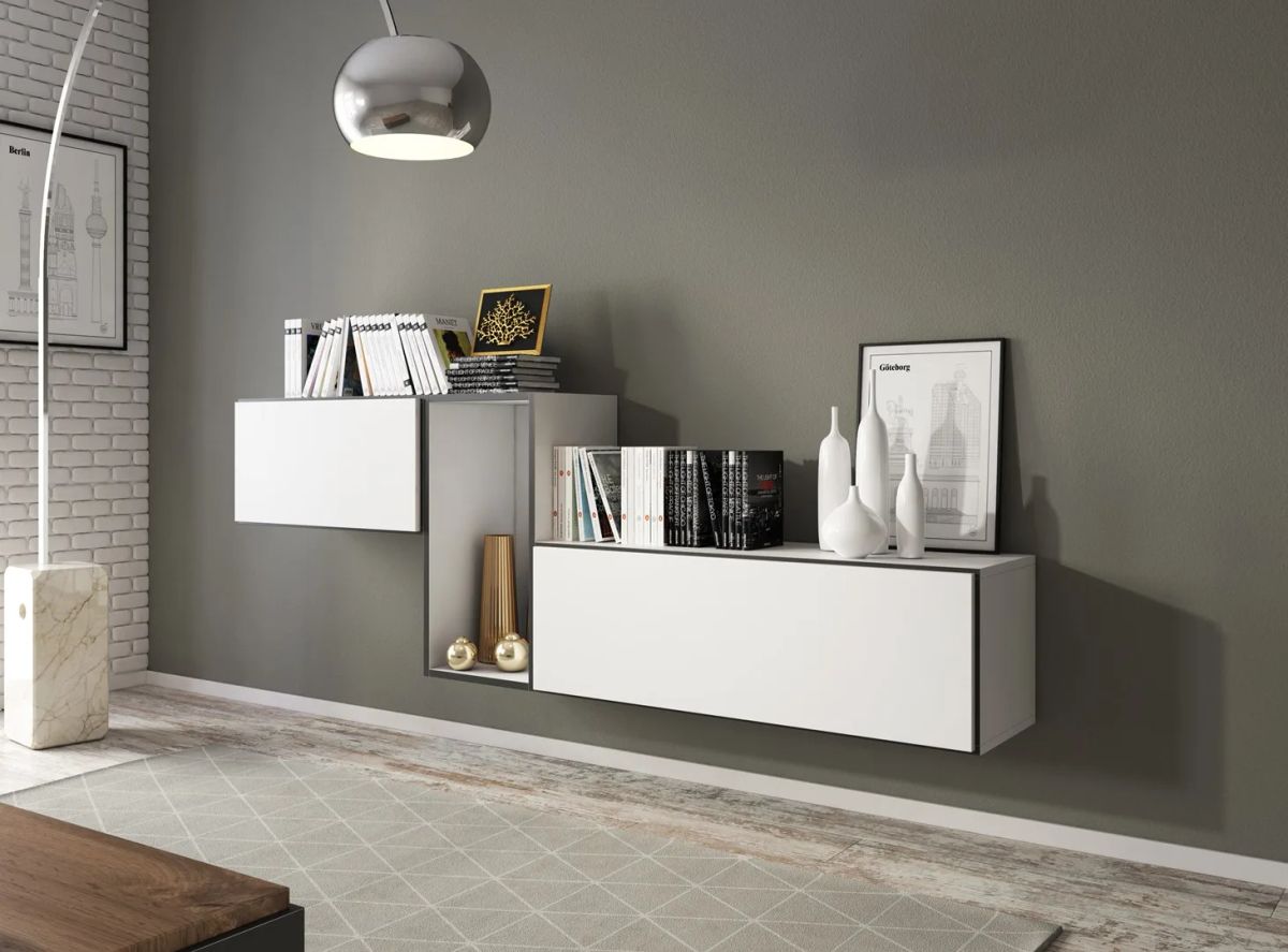 Cama living room furniture set ROCO 11 (RO1+RO3+RO4) white/black/white