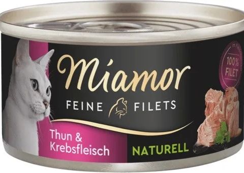 MIAMOR Feine Filets Naturell Tuna with crab - wet cat food - 80g