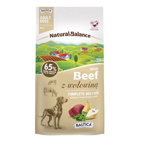 BALTICA Natural & Balance Beef M/L – dry dog food – 3kg