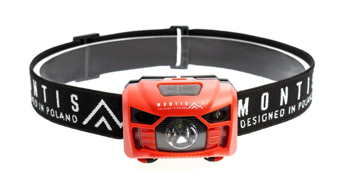Montis Bateryjna latarka nagłowna z sensorem MT002 Red, Black Headband flashlight LED