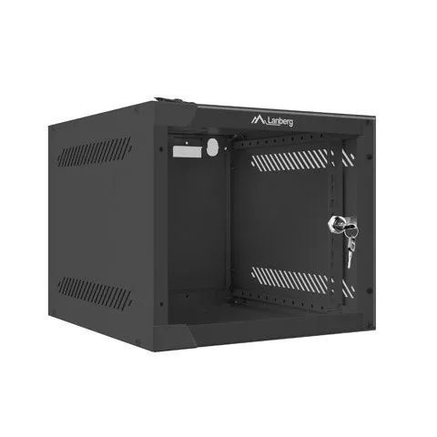 Lanberg | Rack cabinet 10" wall-mount 4U/280x310 (flat pack) with glass door | WF10-2304-10B | Black
