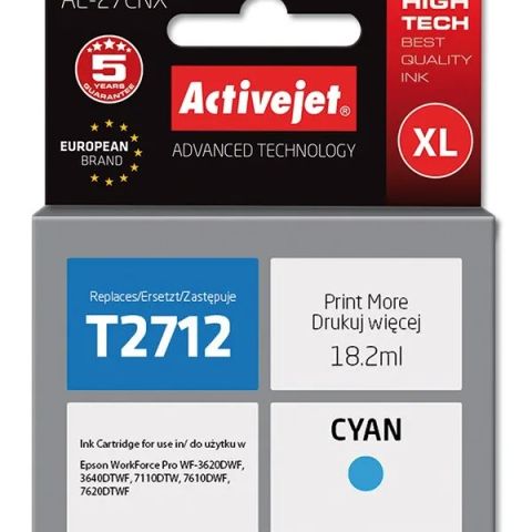 Activejet AE-27CNX Ink (replacement for Epson 27XL T2712; Supreme; 18 ml; cyan)
