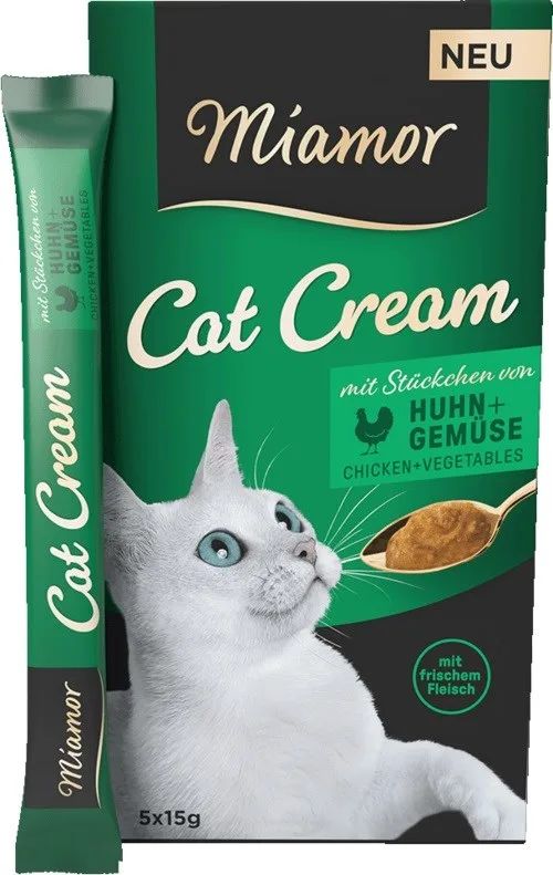 MIAMOR Cat Cream Chicken with vegetables - cat treats - 5x15g