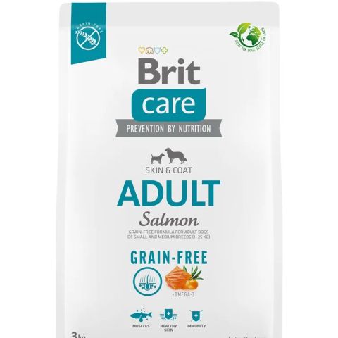 Dry food for adult dogs - BRIT Care Grain-free Adult Salmon - 3 kg