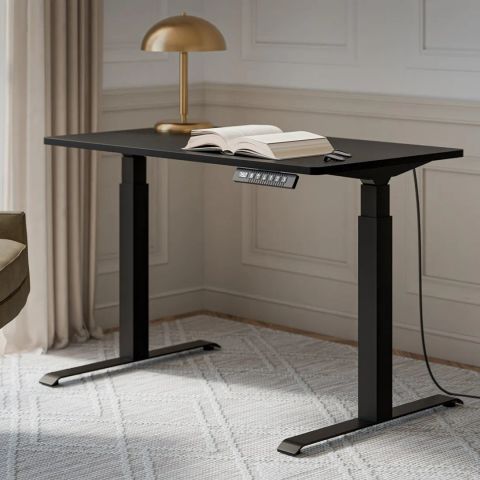 Desk with electric height adjustment MOON 121x67x72-120 black